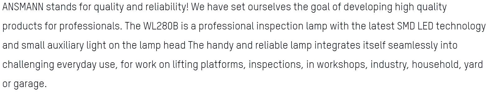 פנס עבודה לד מקצועי אנסמן ANSMANN WL280B 1600-0179 LED